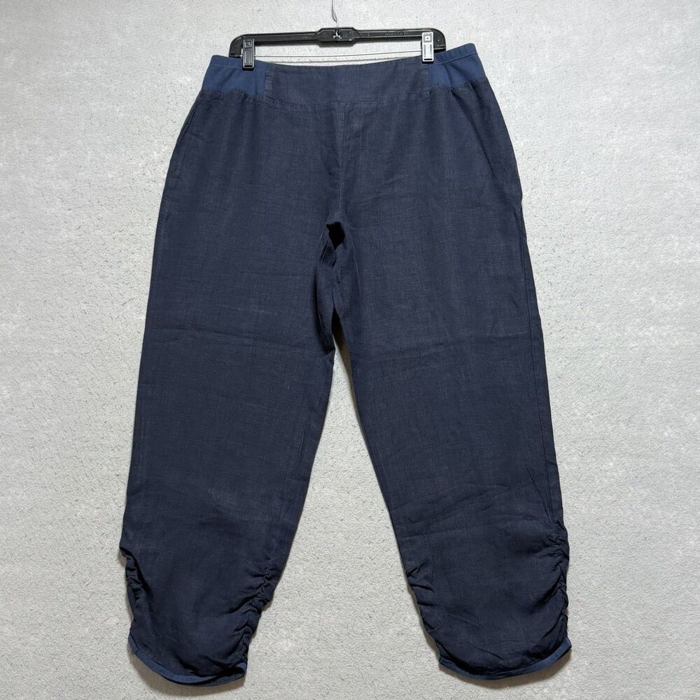 Banana Blue Pants Women’s Size Large Blue 100% Linen Pants Made In Australia